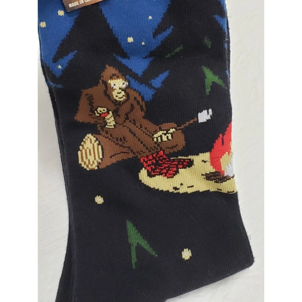 BigFoot Sock Co Adult One Size Black Green Gone Squatchin' Crew Socks 1 Pair NWT